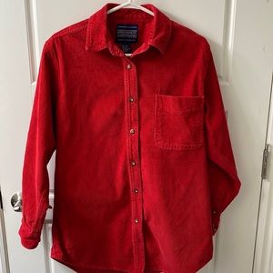 Shacket or shirt corduroy red from Newton Trading Co vintage size sm oversized